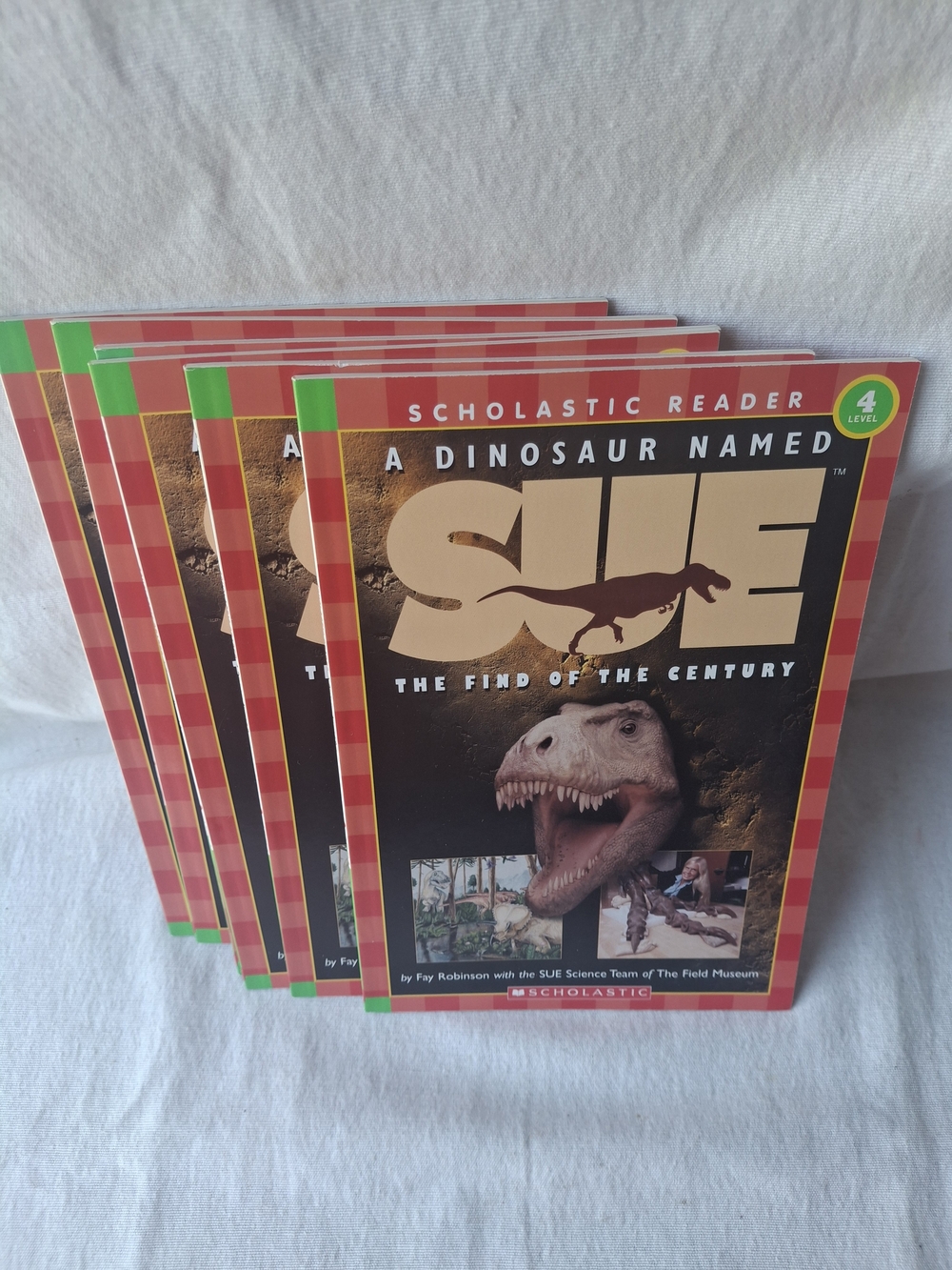 Scholastic A Dinosaur Named Sue - Red Plaid Cover 6 Book Lot